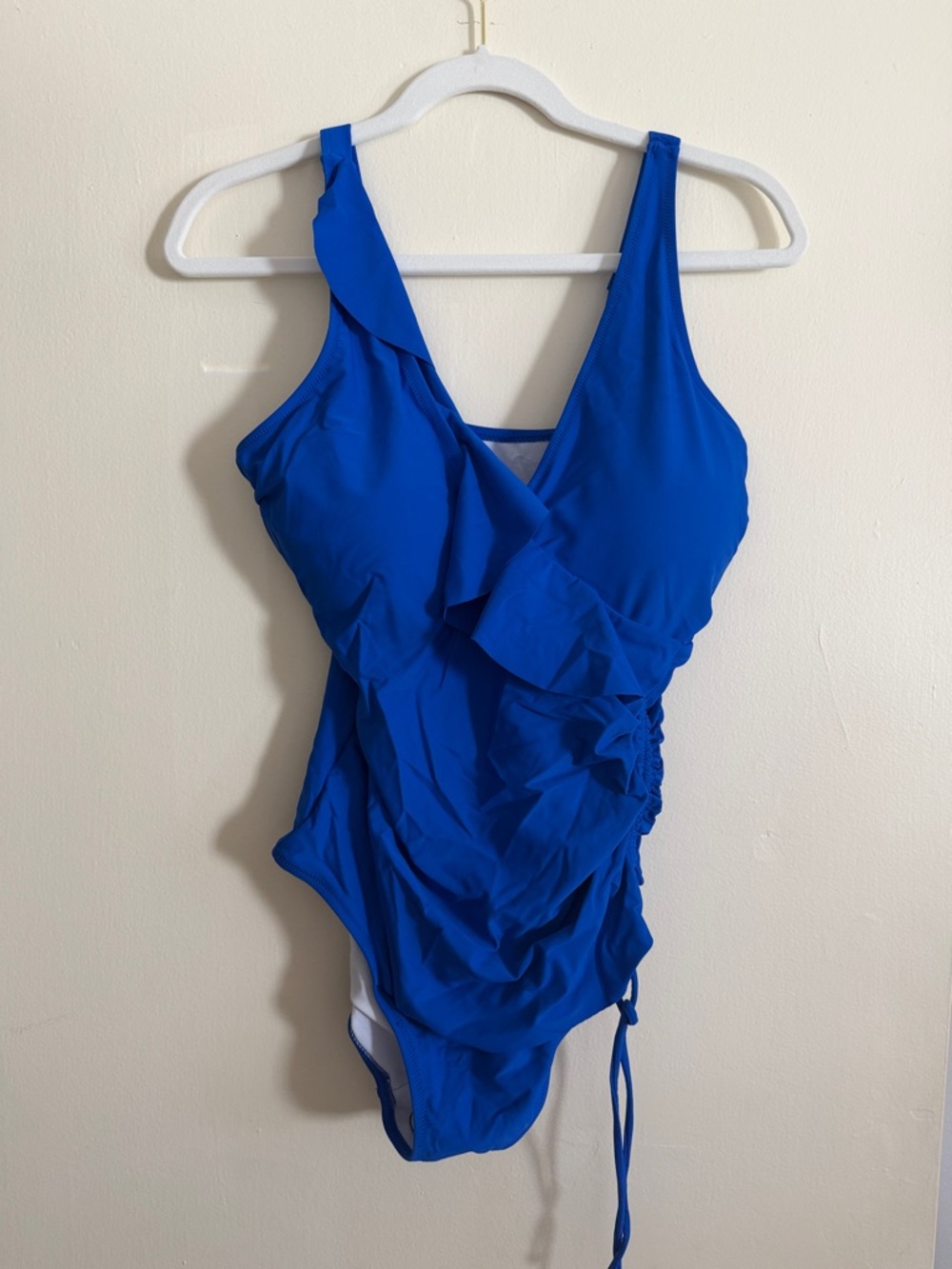 Blue Ruffled One-Piece Swimsuit - Picture 4 of 6